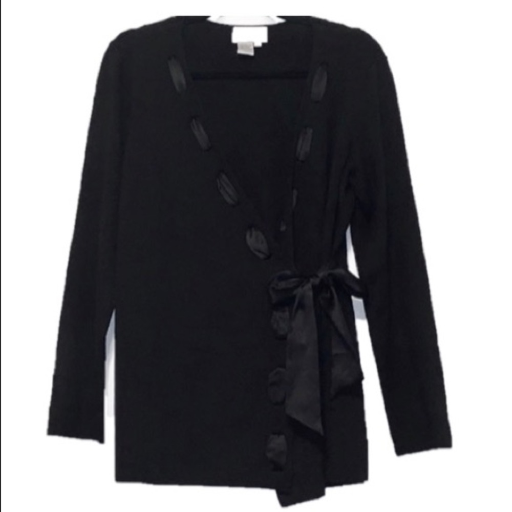 Adrianna Papell black wrap sweater